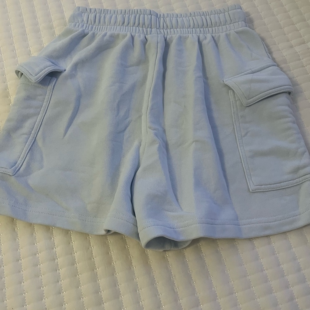 Wild Fable Sky Blue Elastic Waist Shorts